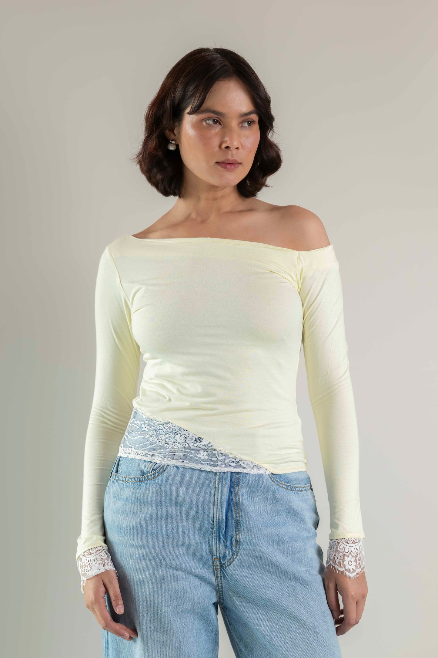 The Amara Lace Top- Butter yellow