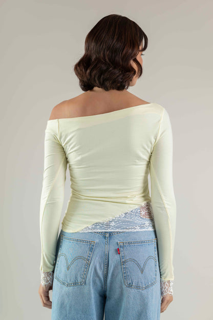 The Amara Lace Top- Butter yellow