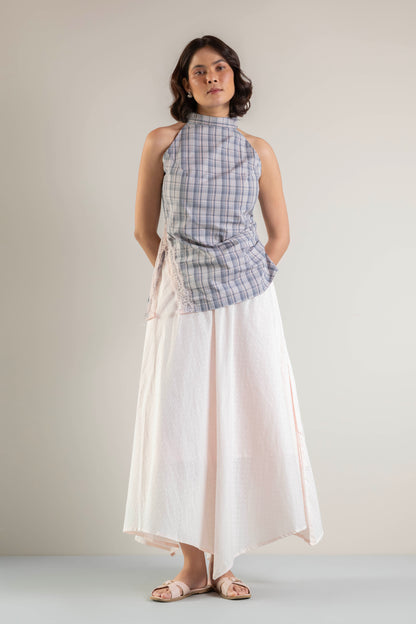 Nova Halter Top- Pink Grey Check