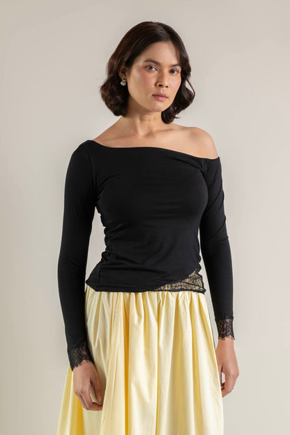 The Amara Lace Top- Black