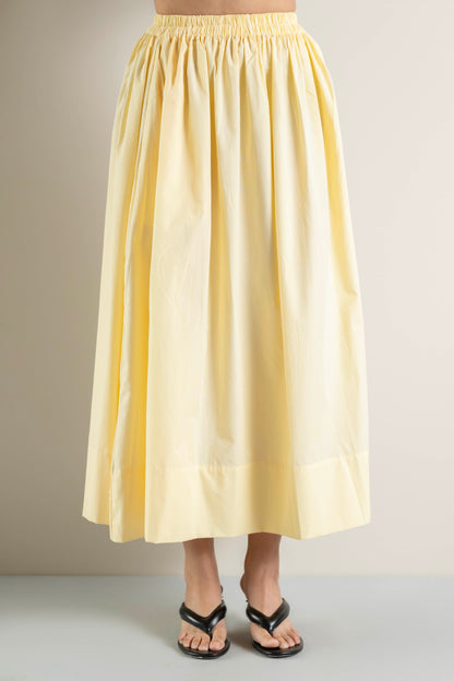 Butter Yellow Cotton Poplin Skirt