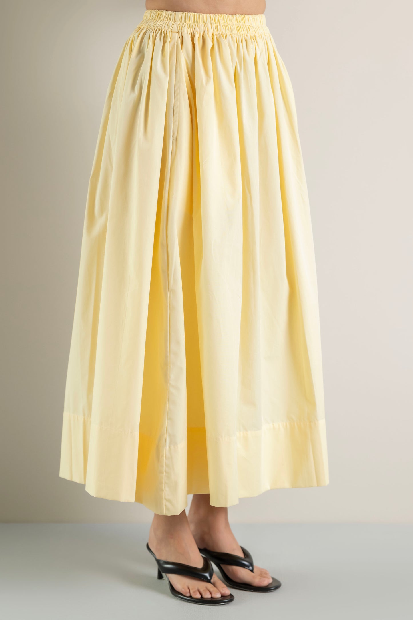 Butter Yellow Cotton Poplin Skirt