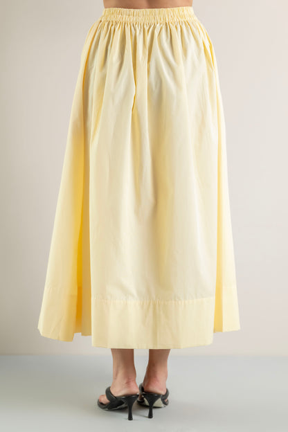 Butter Yellow Cotton Poplin Skirt