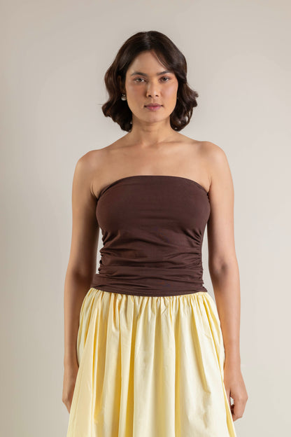 Luna Tube Top- Chocolate Brown