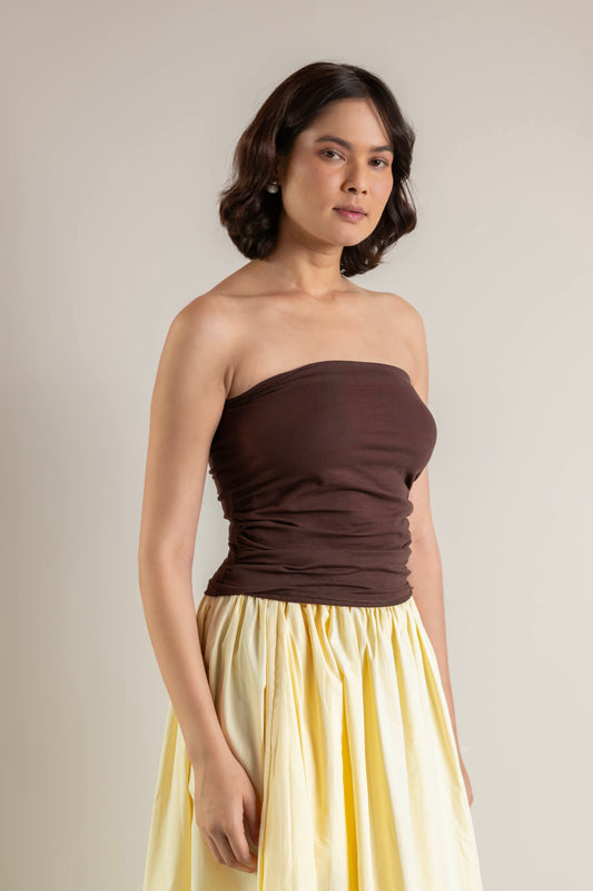 Luna Tube Top- Chocolate Brown