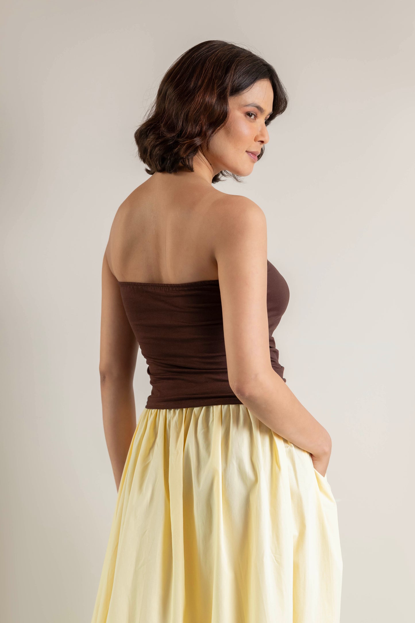 Luna Tube Top- Chocolate Brown