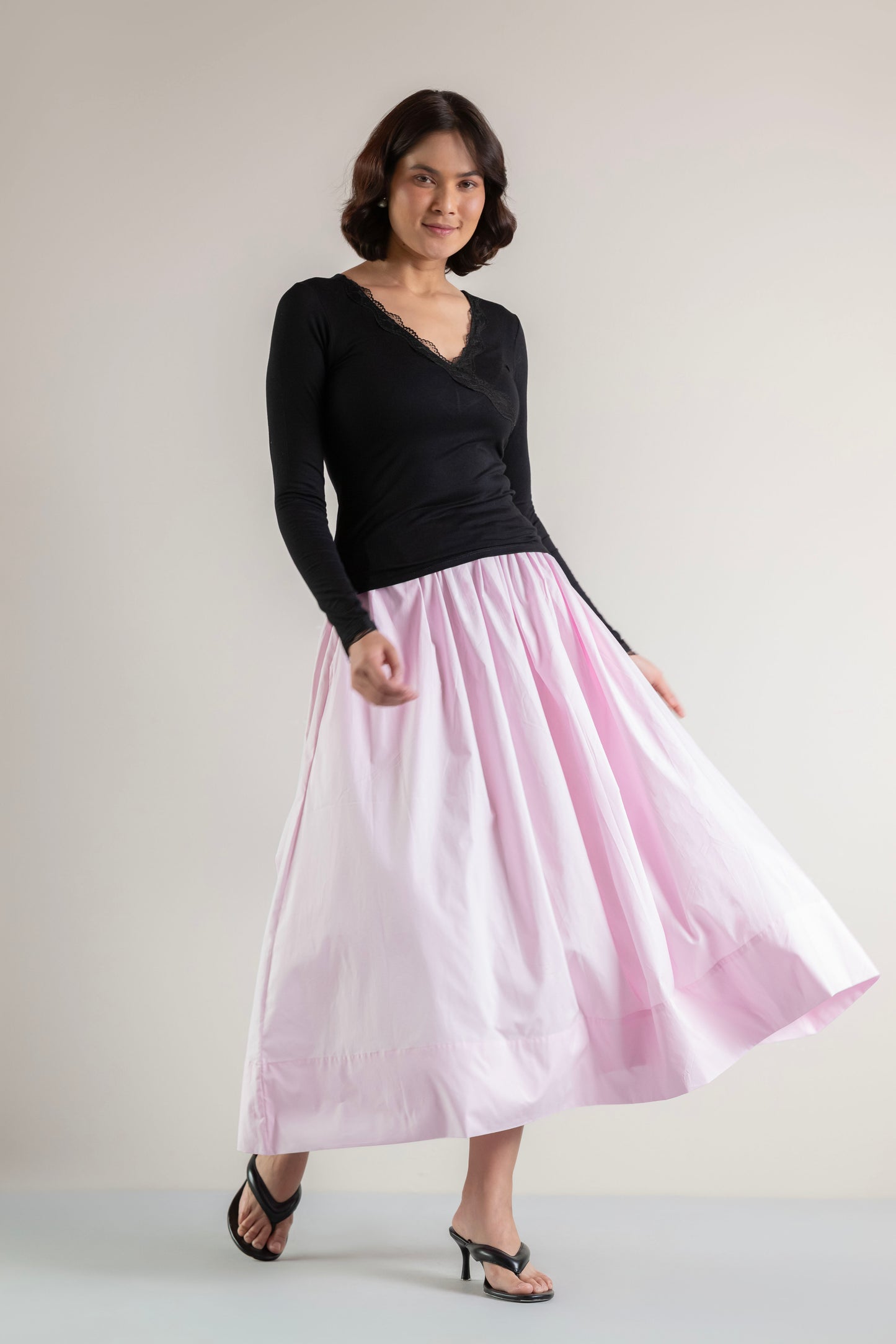 Baby Pink Cotton Poplin Skirt