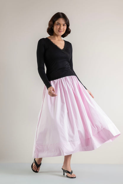 Baby Pink Cotton Poplin Skirt