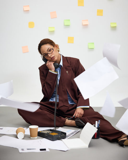 The Signature Double Breasted Blazer - Chocolate Brown