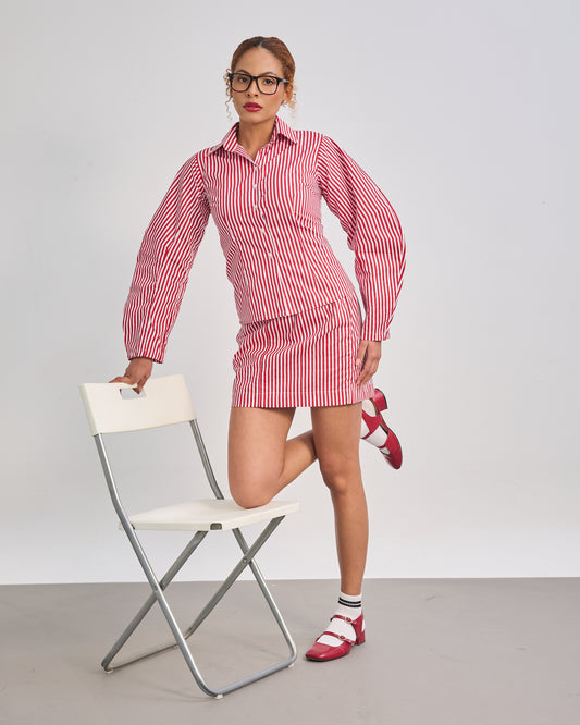 Mini Skirt - Red Stripped