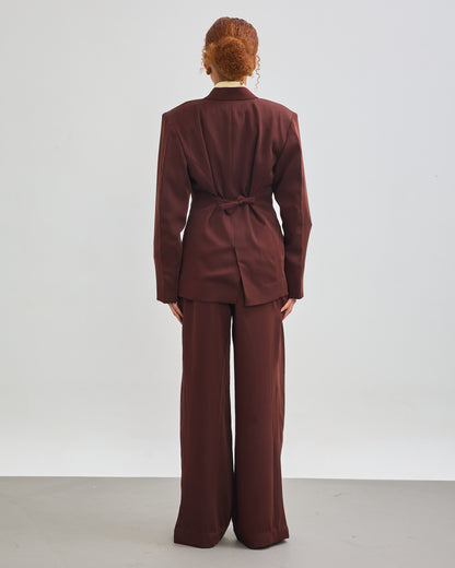 The Signature Double Breasted Blazer - Chocolate Brown