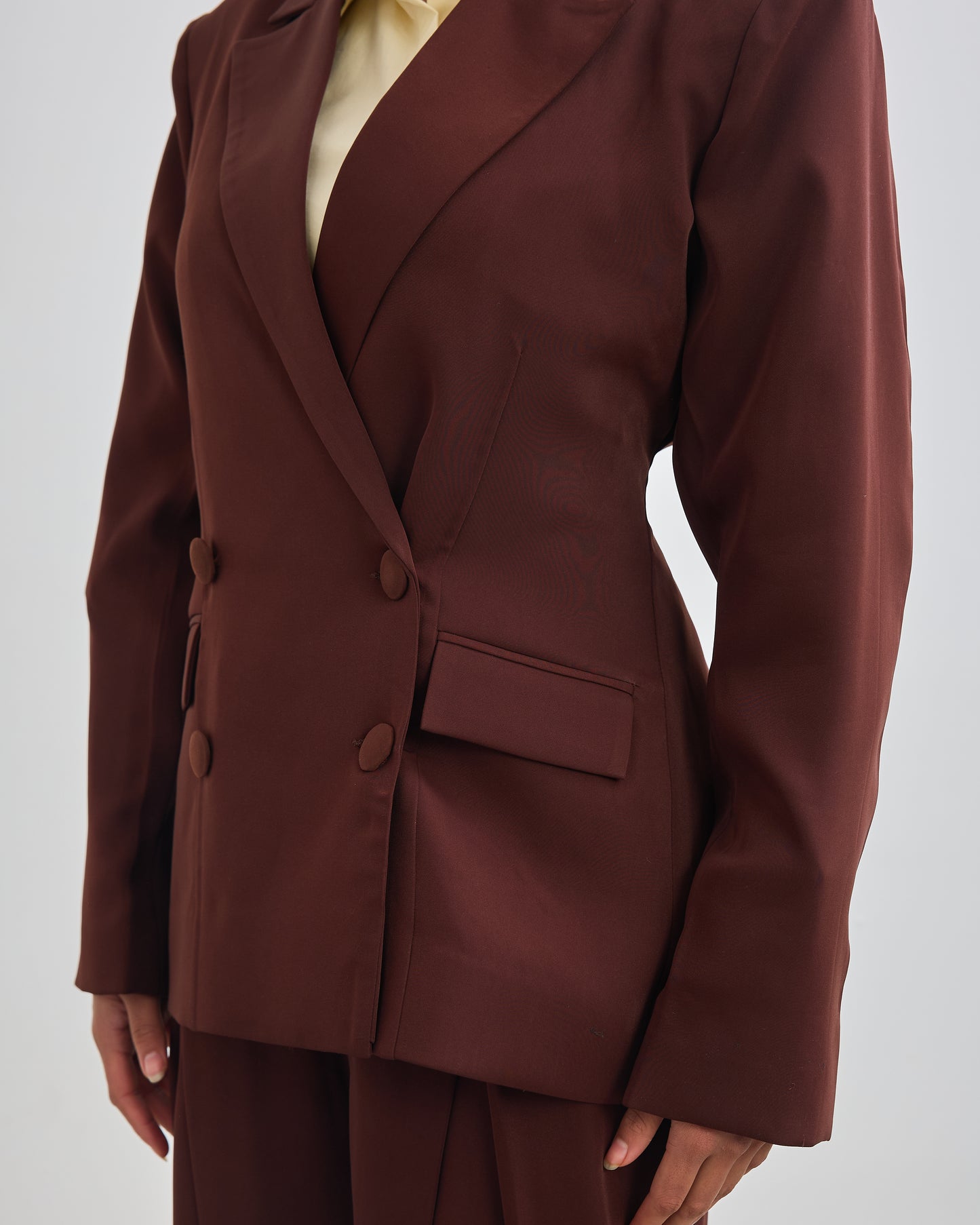 The Signature Double Breasted Blazer - Chocolate Brown