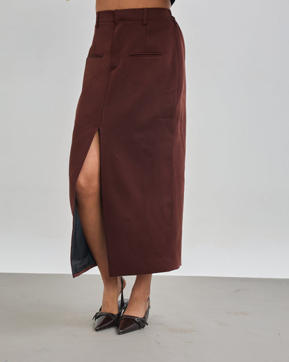 The Classic A-Line Skirt - Chocolate Brown