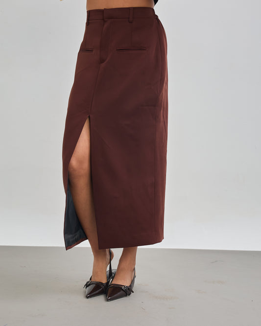 The Classic A-Line Skirt - Chocolate Brown