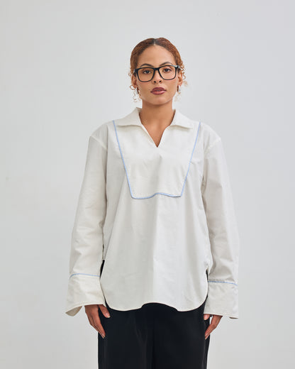 Classic White Pull Over Shirt