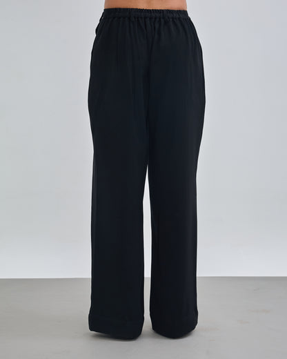 The Refined Pleated Trousers - Black