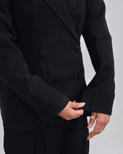 The Signature Double Breasted Blazer - Black