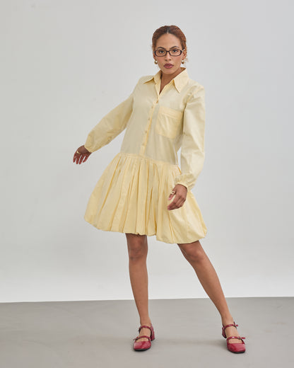 Balloon Dress - Butter Yellow