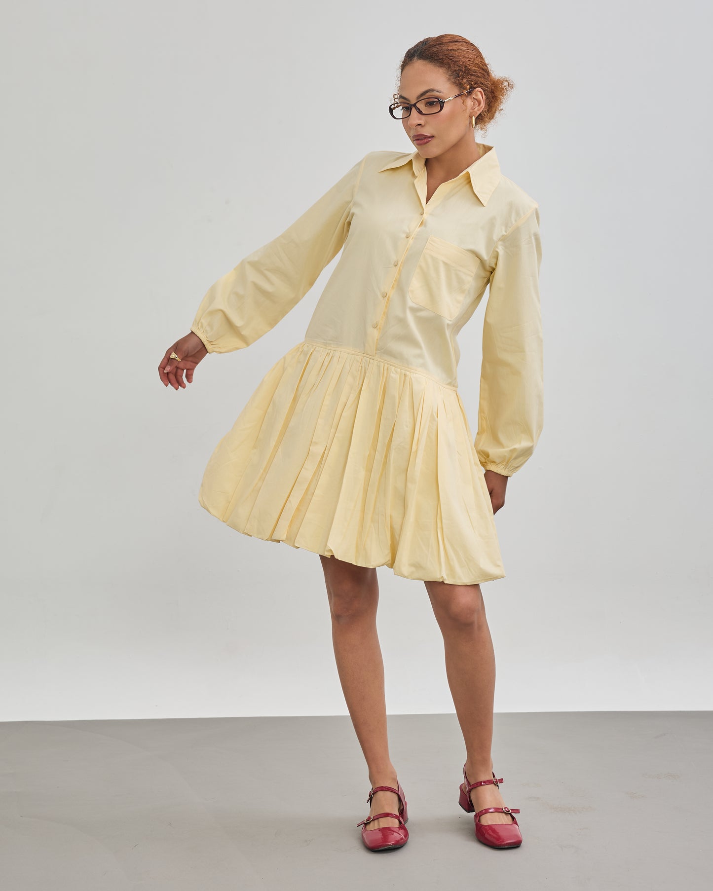 Balloon Dress - Butter Yellow