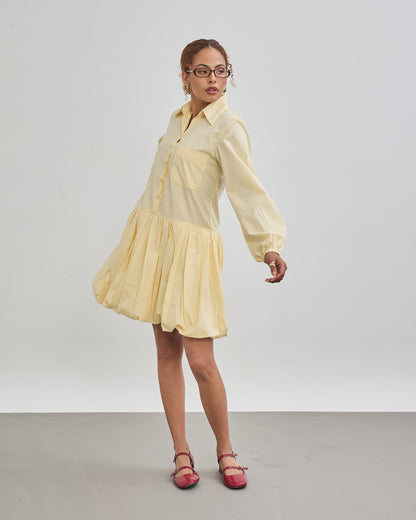 Balloon Dress - Butter Yellow