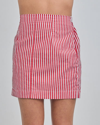 Mini Skirt - Red Stripped