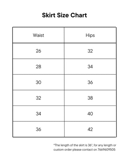 Clofii Skirt Size Chart