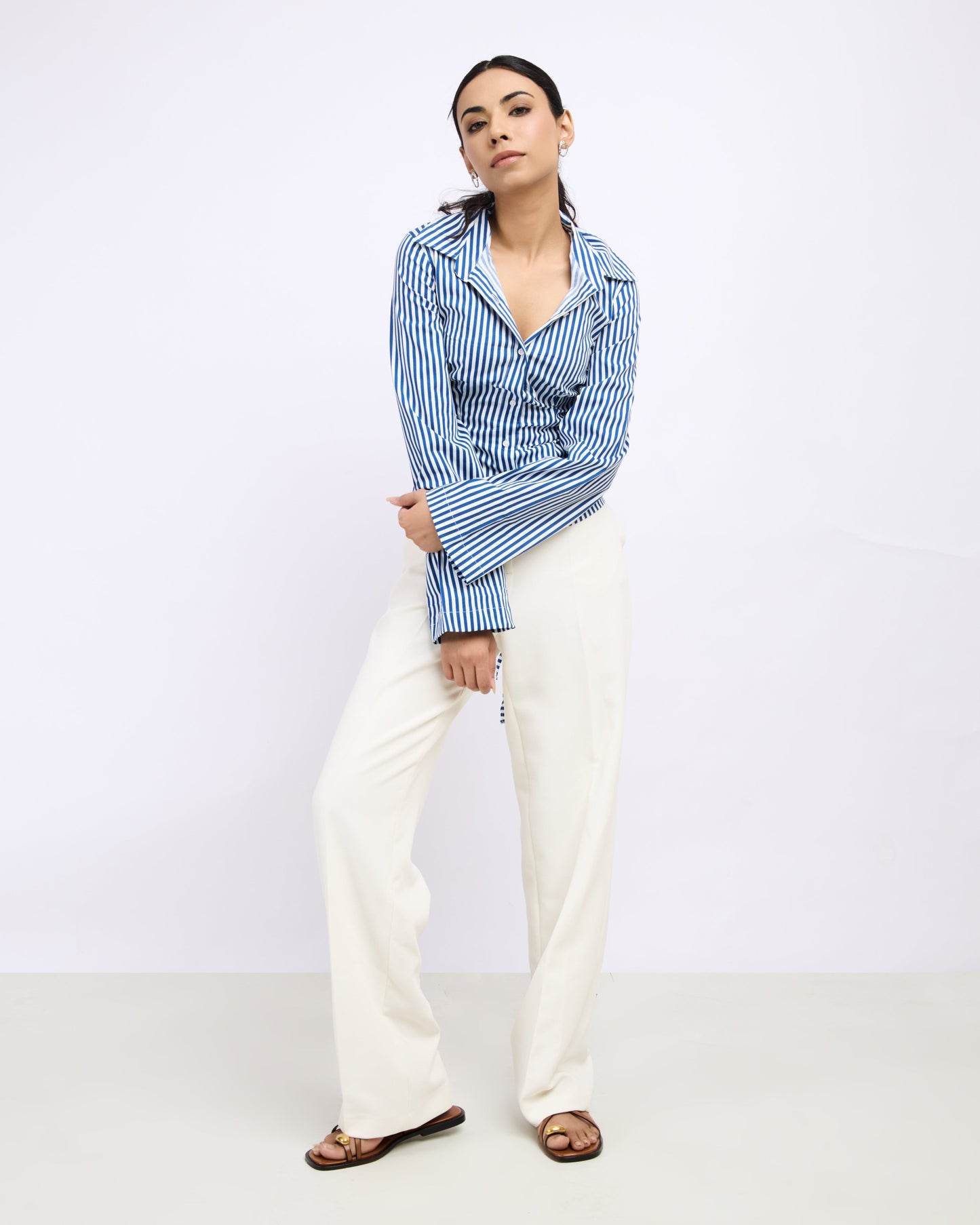 Clofii blue stripe fitted button-down