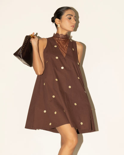 Mila Mini Dress - Chocolate Brown