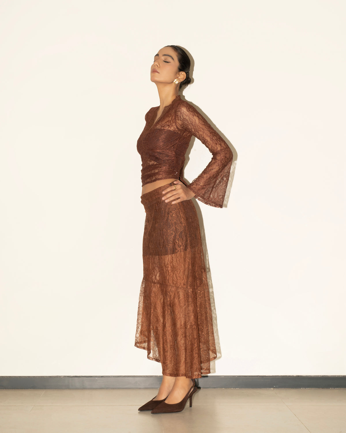 Cali Lace Top - Brown