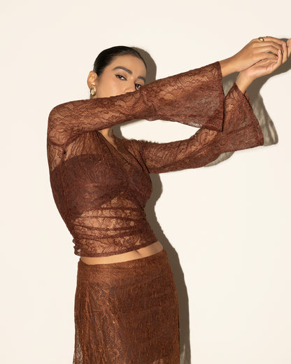 Cali Lace Top - Brown