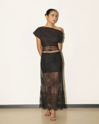 Sara Lace Skirt - Black