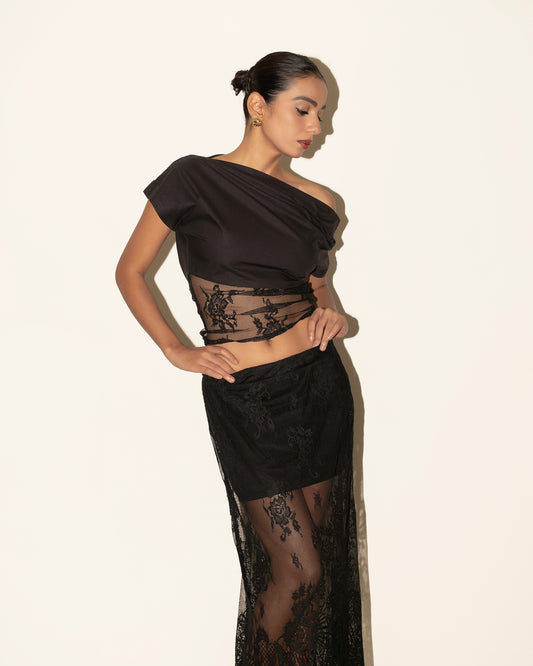 Marina Duo Top in Black - CLOFII