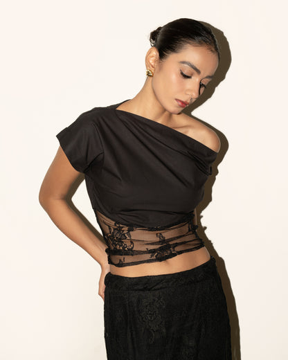 Marina Duo Top in Black - CLOFII (view 6)