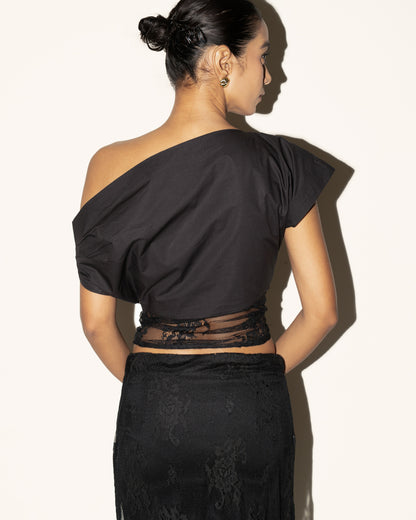 Marina Duo Top in Black - CLOFII (view 2)