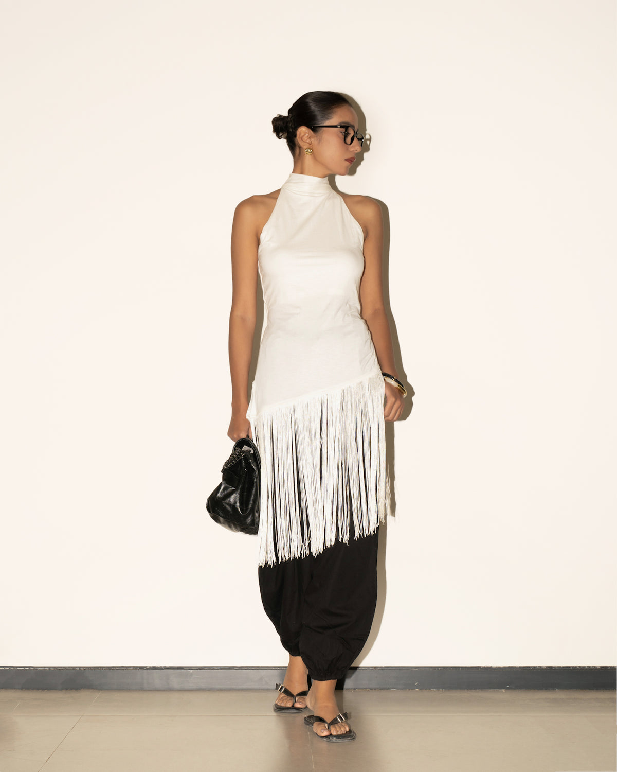 Glida Fringe Top - White