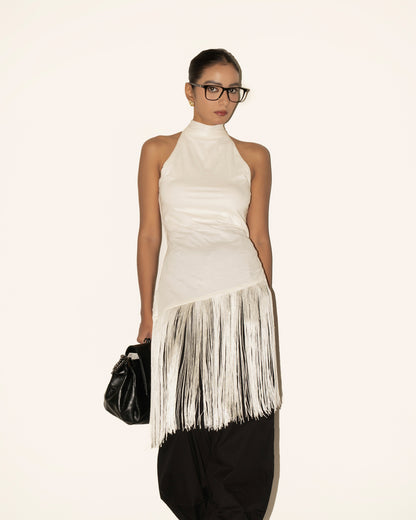 Glida Fringe Top - White