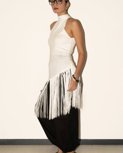 Glida Fringe Top - White