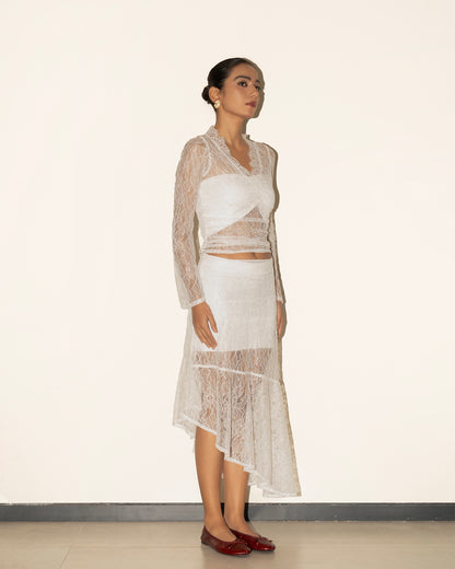 Eva Lace Skirt - White