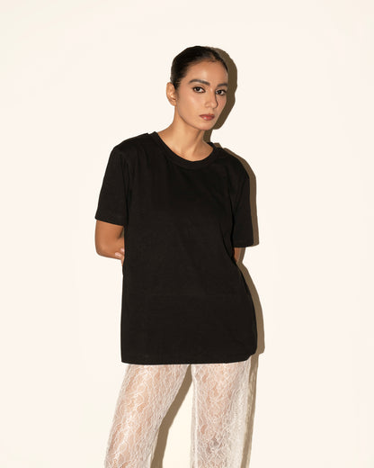 Hazel Oversize Tee - Black