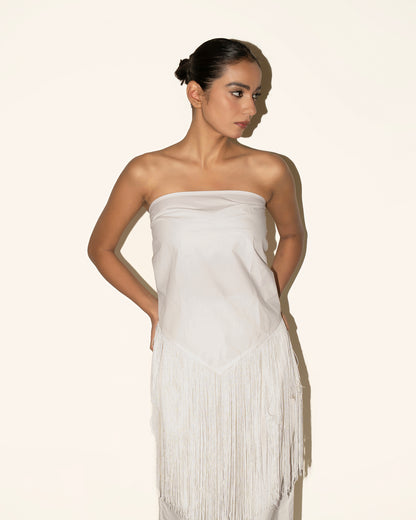 Fringe Scarf - White
