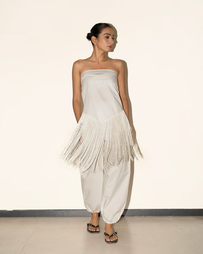 Fringe Scarf - White