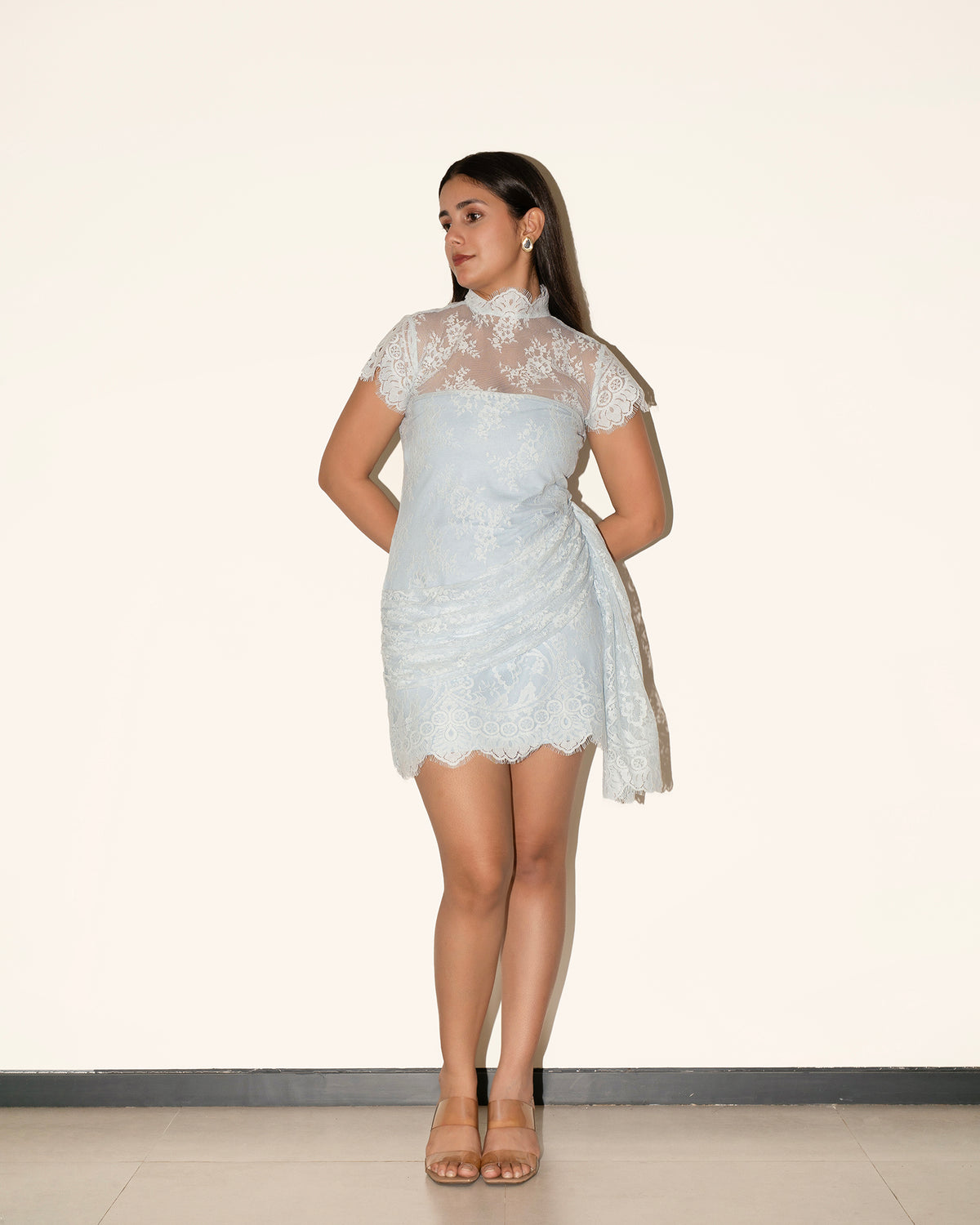 Sophie Lace Dress - Ice Blue