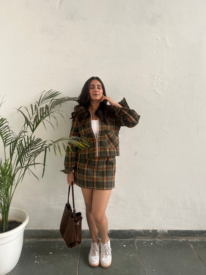 Green Plaid Skirt