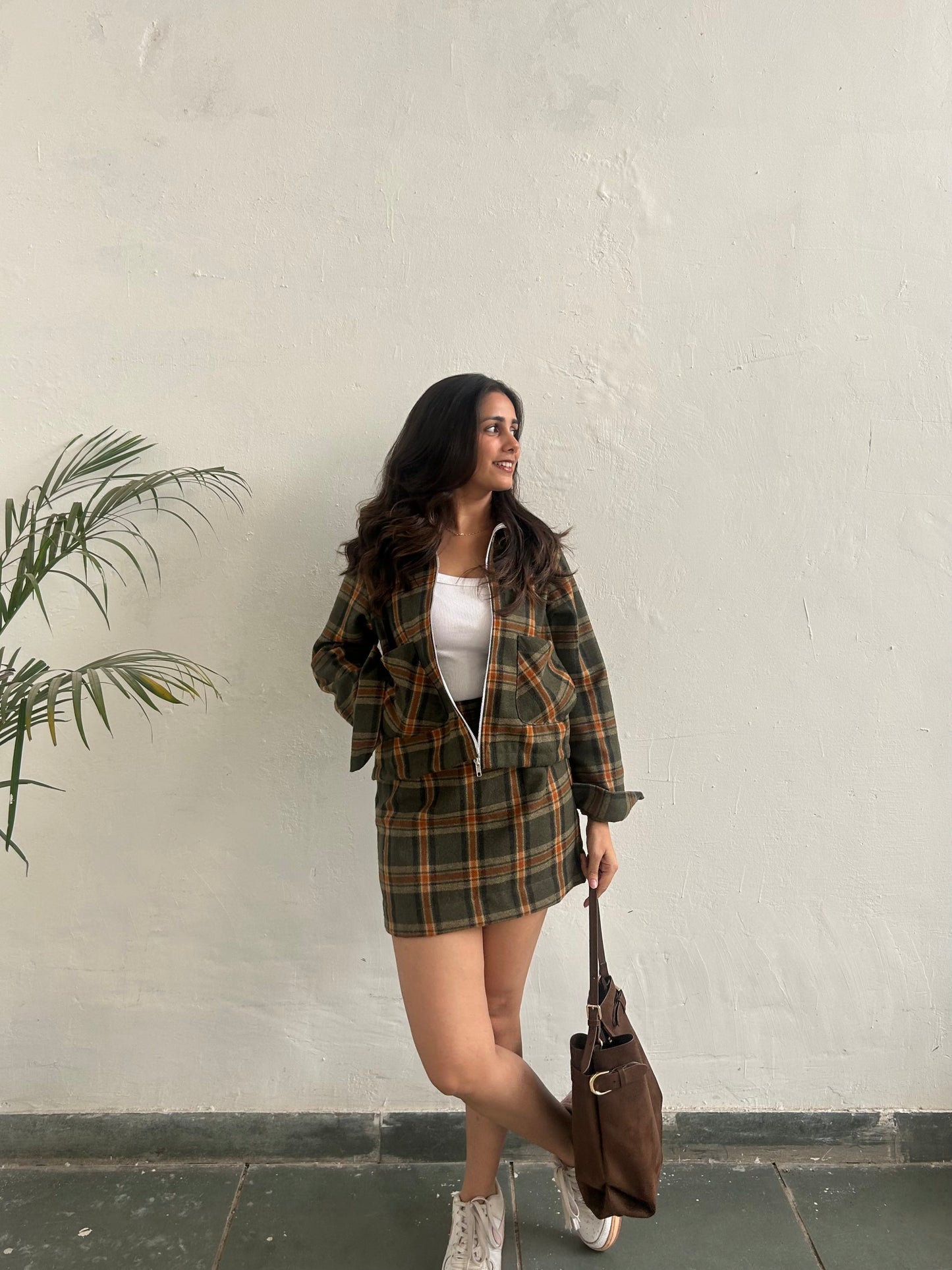 Green Plaid Skirt