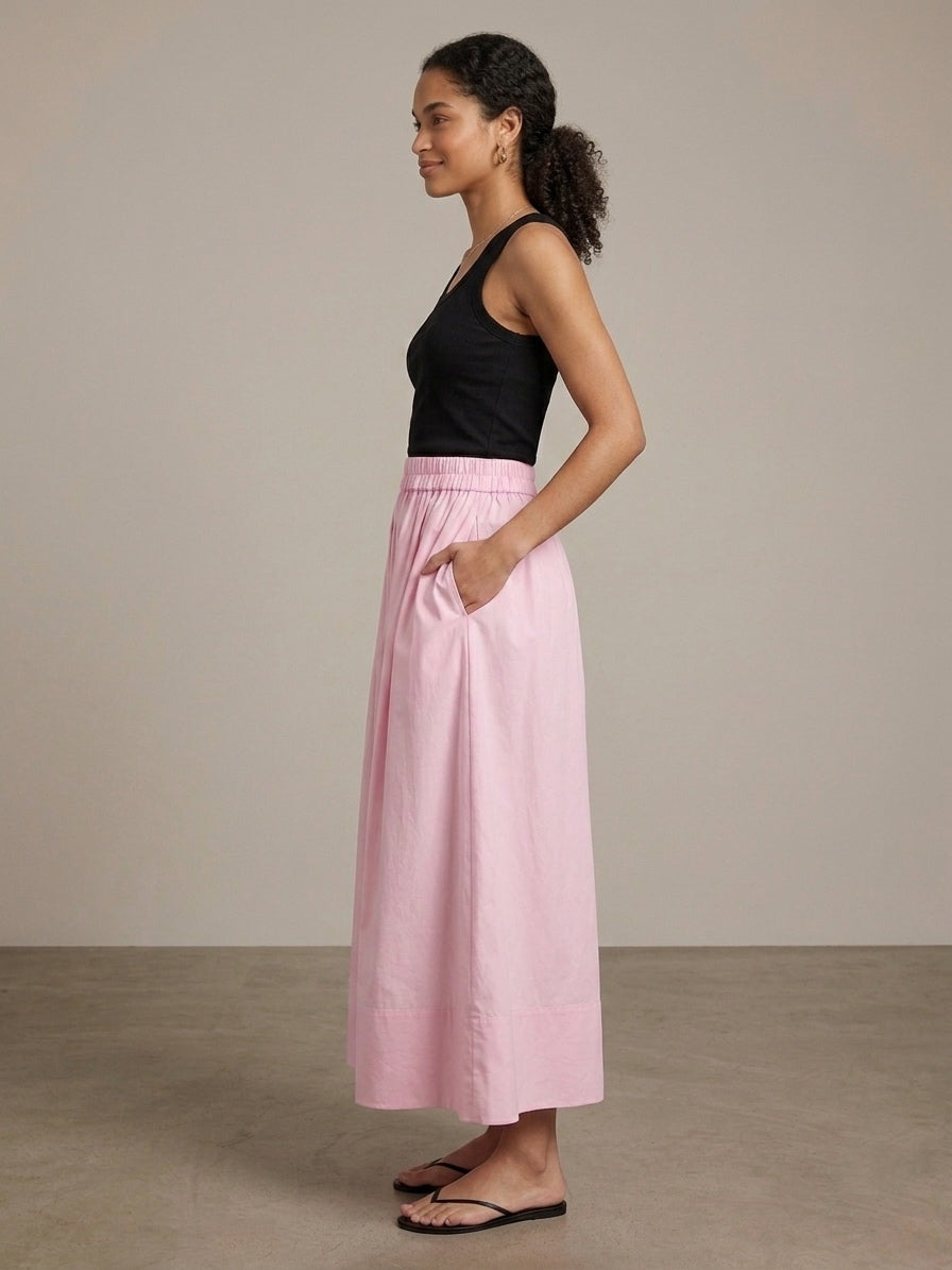 Baby Pink Cotton Poplin Skirt