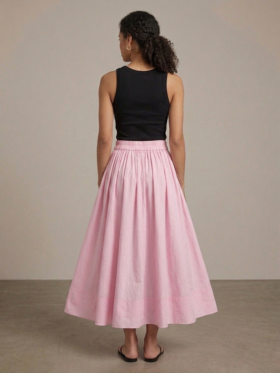 Baby Pink Cotton Poplin Skirt