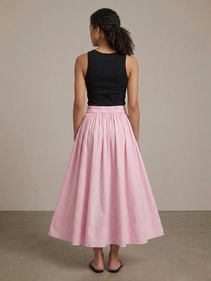 Baby Pink Cotton Poplin Skirt