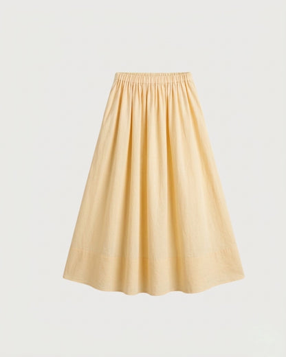 Butter Yellow Cotton Poplin Skirt