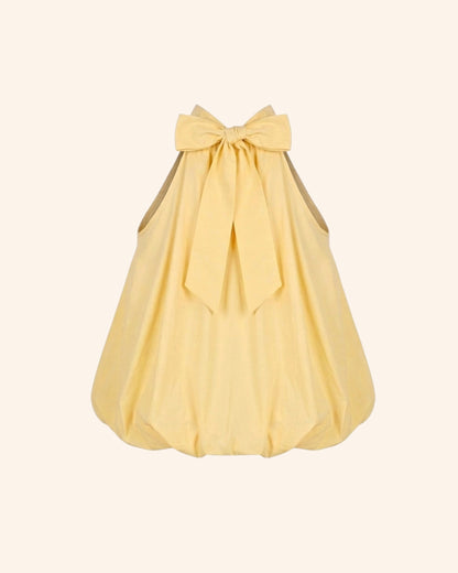 Butter Yellow Bow Balloon Top