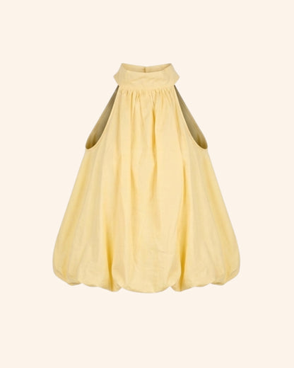 Butter Yellow Bow Balloon Top